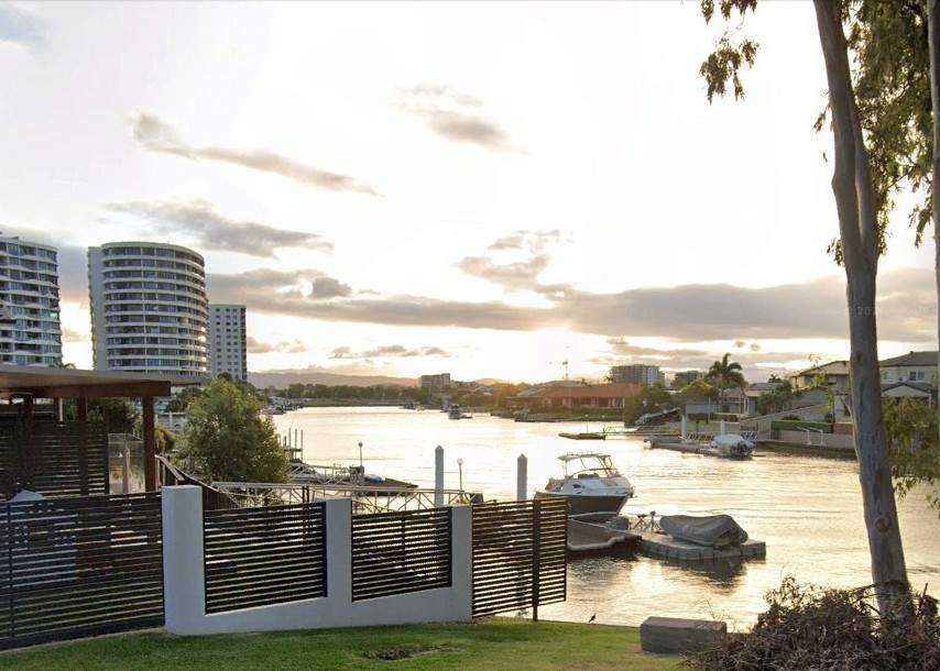 Biggera Waters canal and waterway sunset Gold Coast — local SEO web design