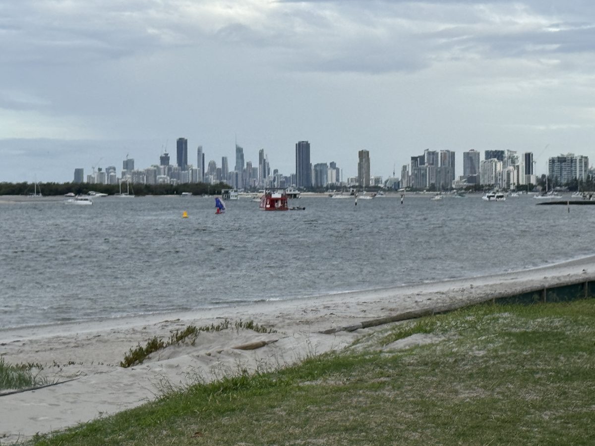 Hollywell foreshore looking south towards the Gold Coast skyline across the Broadwater